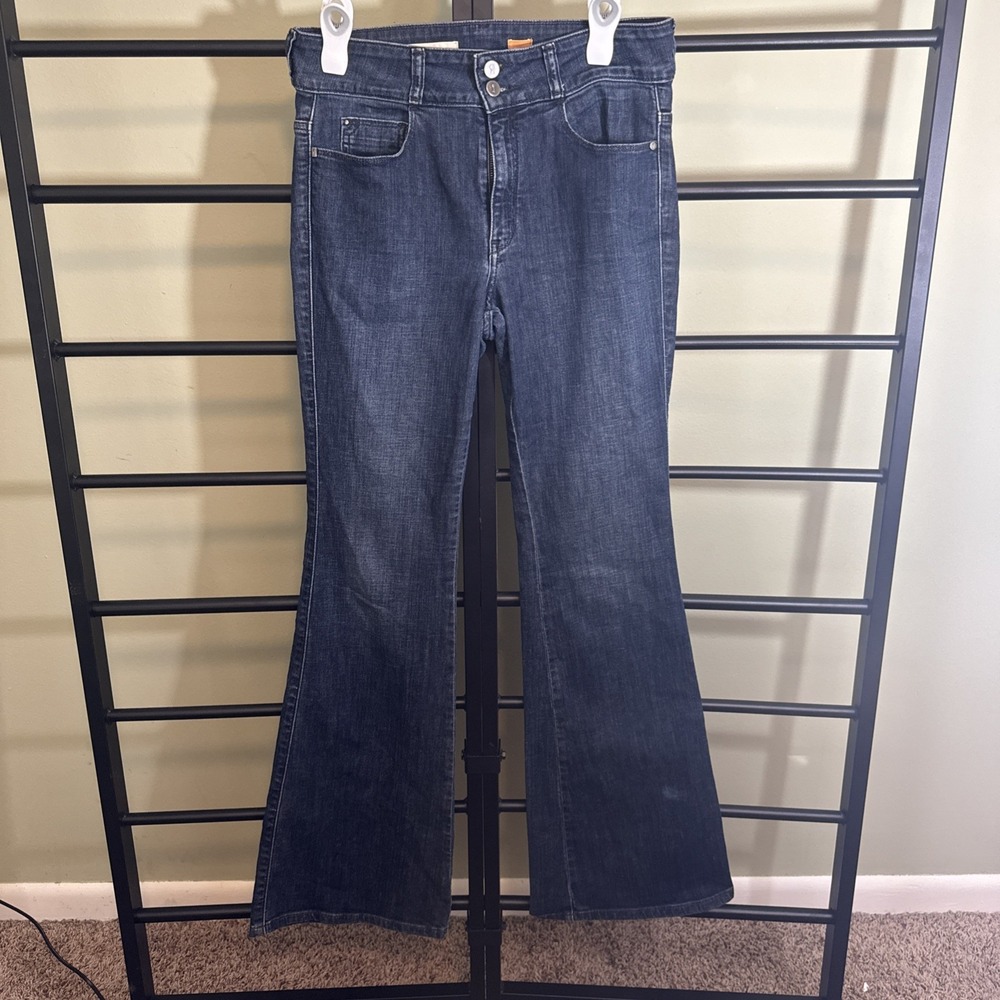 Anthropologie‎ Pilcro Superscript Jeans Womens Dark Wash Flared Leg Size 29